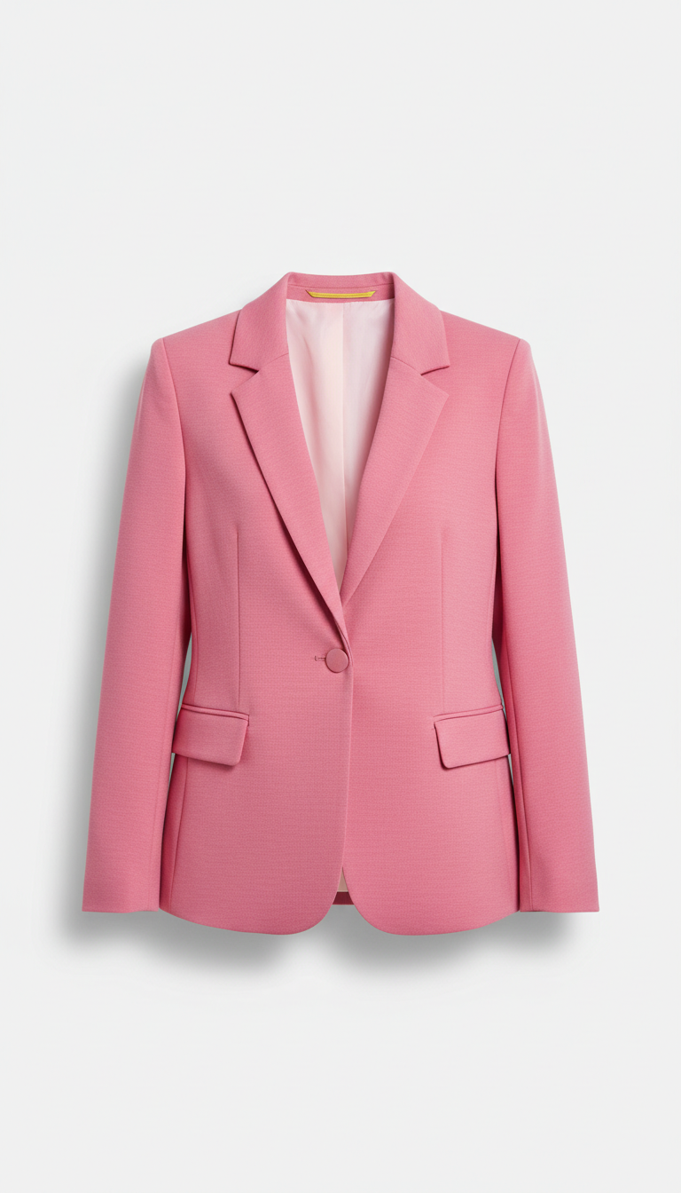 Editorial Pink Poly-Blend Blazer