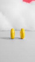 Chunky Resin Hoop Earrings Highlight Yellow